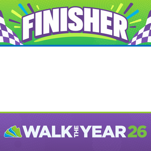 Example Walk the Year 2026 finisher bib format