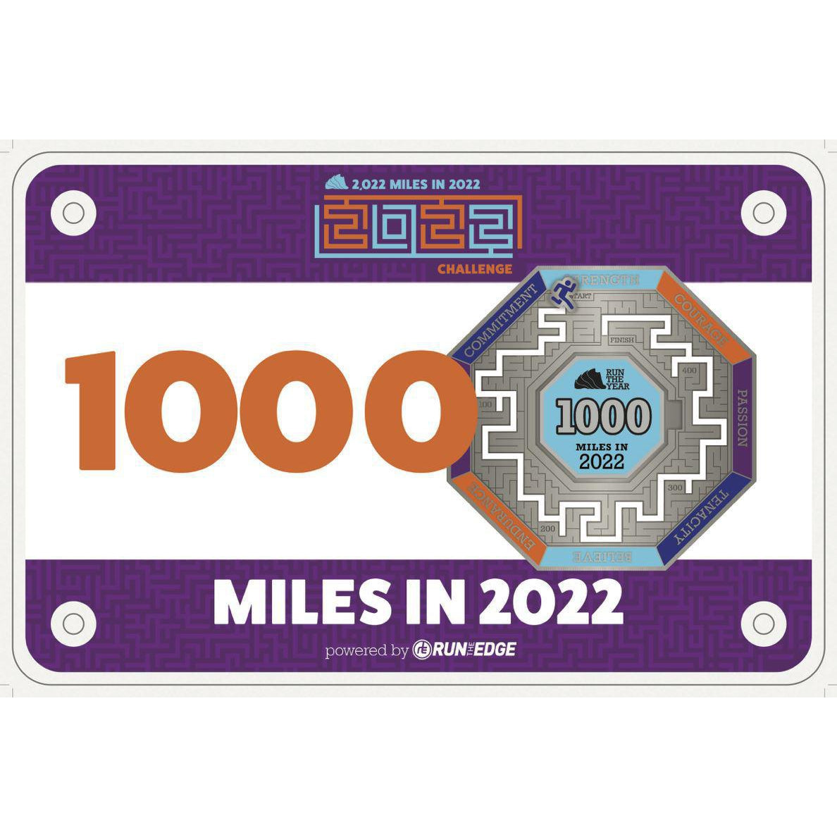Run The Year 2022 Bib Pack Virtual Fitness Challenge Accessories | Run The Edge