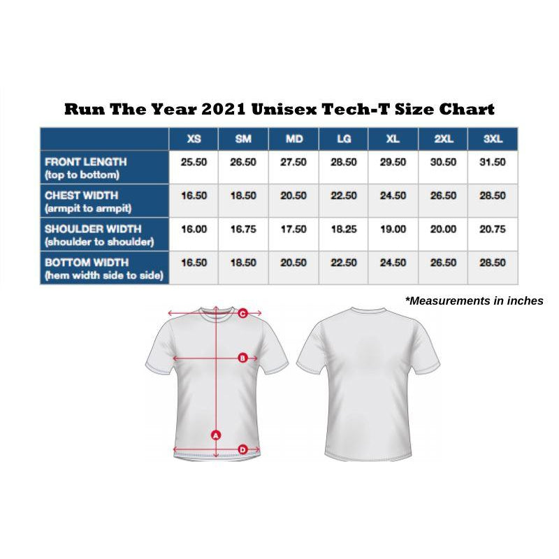 Run The Year 2022 Short Sleeve Tech-T Virtual Fitness Challenge Shirts | Run The Edge